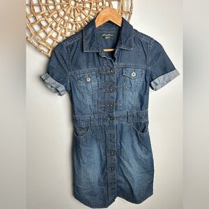 Eddie Bauer Blue Denim Shirt Dress